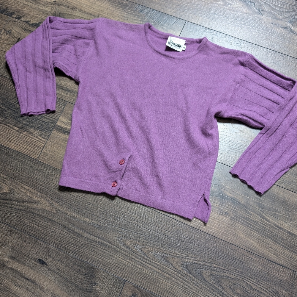Hewlett Purple Lambs Wool‎ Sweater vintage Size M